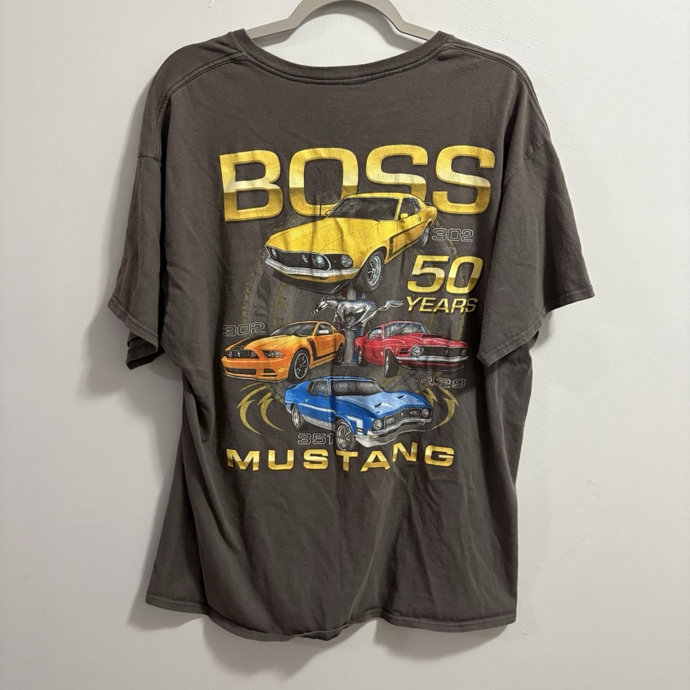 Ford Mustang Boss 50 Years Vintage USA T-Shirt Large